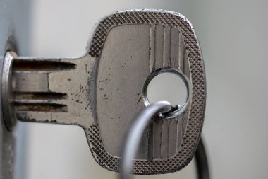 Amsterdam 'da Kilitli Bir Anahtarın Macro Fotoğrafı Hollanda 22-11-2020