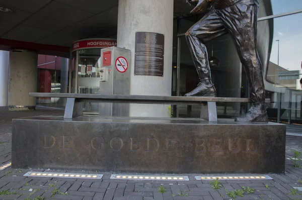 Side View Statue Goede Beul Johan Cruyff Arena Amsterdam Netherlands — Stock Photo, Image