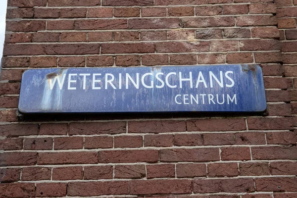 Вуличний Знак Ветерінгшанс Амстердамі Нідерланди 2020 — стокове фото