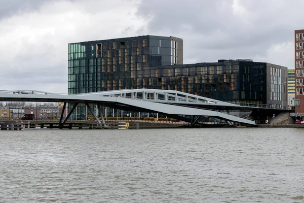 Ponte Jan Schaeferbrug Amsterdã Países Baixos Abril 2020 — Fotografia de Stock