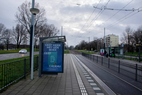 Przystanek Tramwajowy Meer Vaart Street Amsterdamie Holandia 2020 — Zdjęcie stockowe