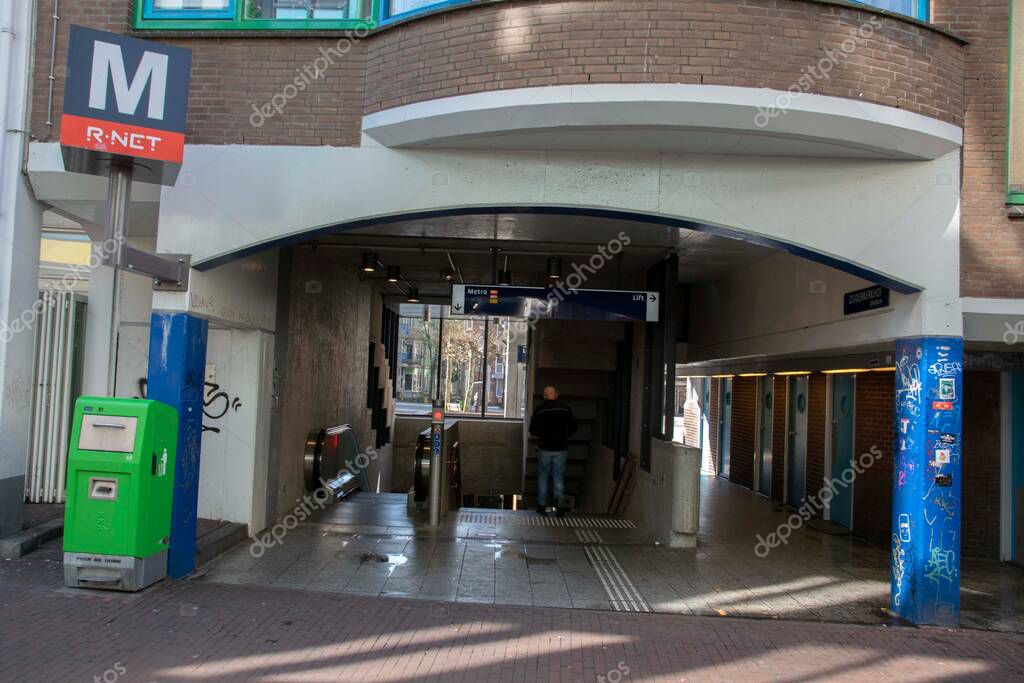 Subway Station Nieuwe Hoogstraat Street At Amsterdam The Netherlands 2019