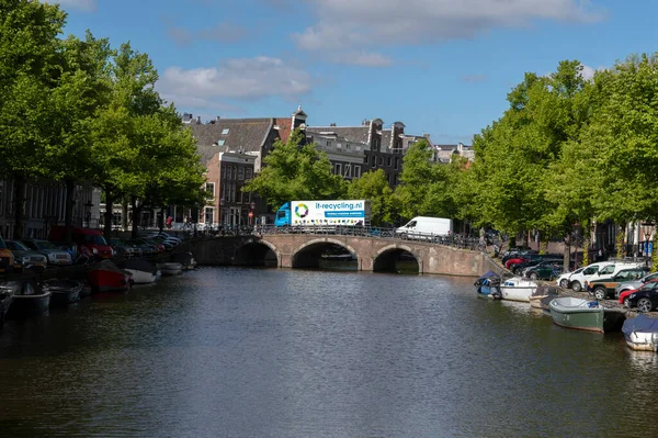 Amsterdam Daki Keizersgracht Kanalı Hollanda 2019 — Stok fotoğraf