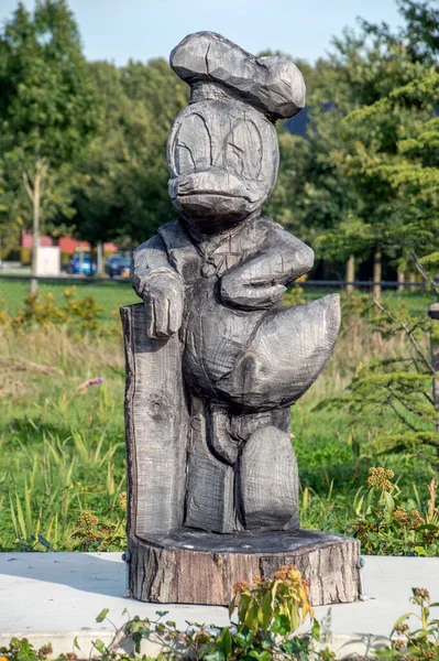 Estatua Madera Del Pato Donald Almere Países Bajos 2018 — Foto de Stock