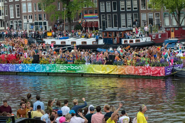 Углеродная Лодка Гей Параде Амстердаме — стоковое фото