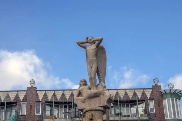 Statue Vrijheid Van Gedachte Amsterdam Oostpoort Niederlande 2019 — Stockfoto
