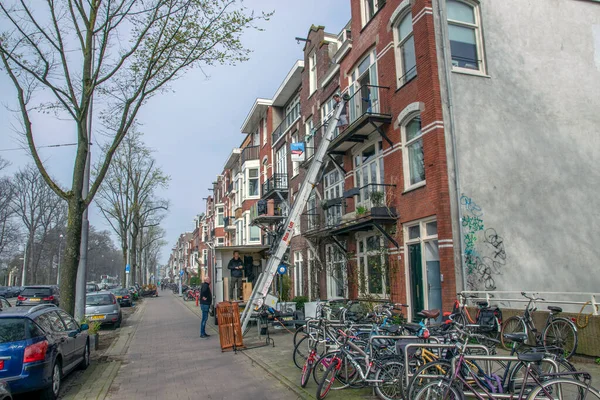 Przenoszenie Windy Amsterdamie Holandia 2019 — Zdjęcie stockowe