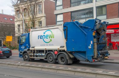 Amsterdam 'da Yenilenen Çöp Kamyonu Hollanda 2019