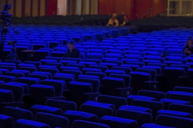 Amsterdam rai kompleksi, Hollanda 2019 Dünya Perakende Kongresi 'ndeki konferans odasında.