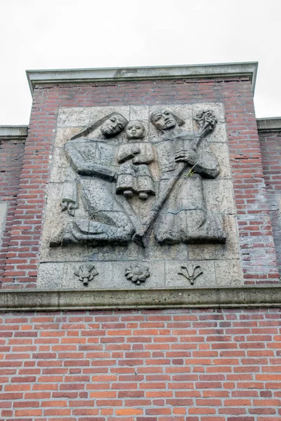 Ornament Parish Blessed Trinity Church Betondorp Amsterdam Netherlands 2019 — Stock Photo, Image