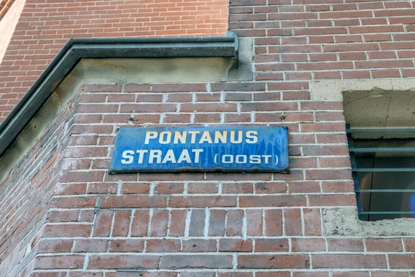 Amsterdam 'da Pontanus Sokağı Sokak İşareti Hollanda 2019