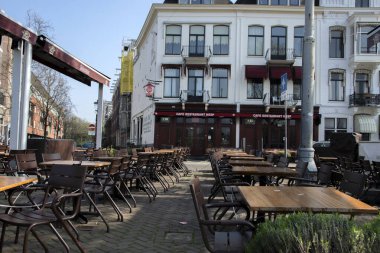 Amsterdam 'daki Hesp Restoranında Boş Teras 29-3-2019