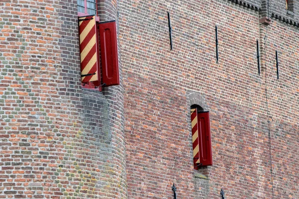 Two Windows Muiderslot Castle Muiden Нідерланди 2021 — стокове фото