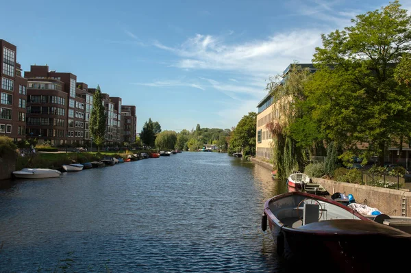 Vue Depuis Barrage Dans Noorder Amstelkanaal Canal Amsterdam Pays Bas — Photo