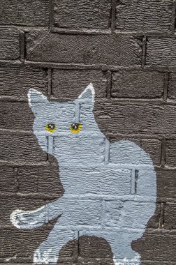 Amsterdam 'da Duvara Boyanmış Kedi 2018