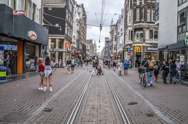 Amsterdam Daki Leidsestraat Sokağı Hollanda 2018 — Stok fotoğraf