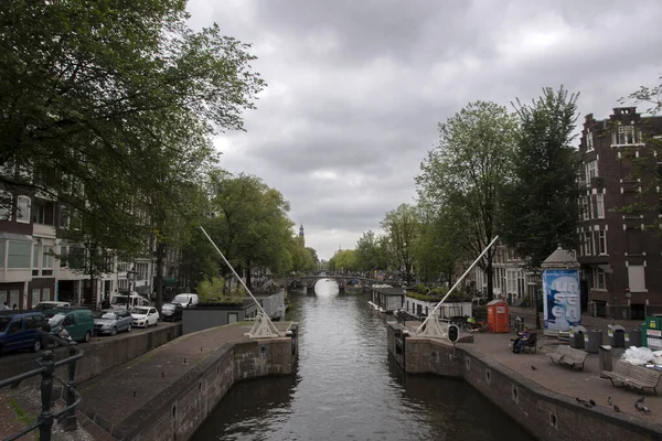 Eenhoornsluis Sluice Amsterdam Ολλανδία 2021 — Φωτογραφία Αρχείου