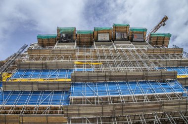 Hollanda 2018 'de, Amsterdam' daki inşaat sahasında.