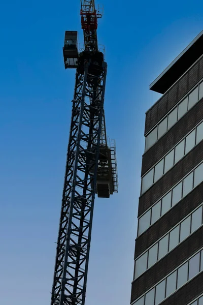 Crane Working Dnb Bank Building Amsterdam Netherlands 2020 — 图库照片