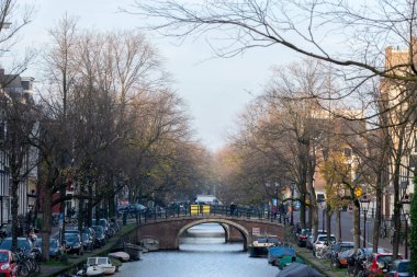 Amsterdam Reguliersgracht Kanalı Hollanda 24-11-2020