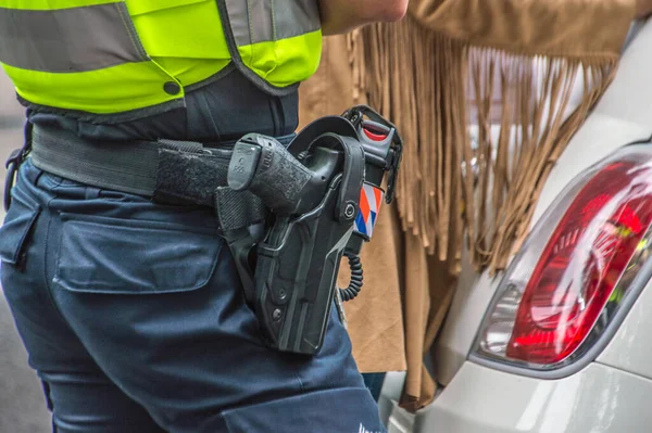 Polispistol Från Amsterdams Polis Nederländerna 2018 — Stockfoto