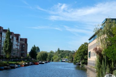 Amsterdam 'daki Amstelkanaal Kanalından Görüntü 15-9-2019