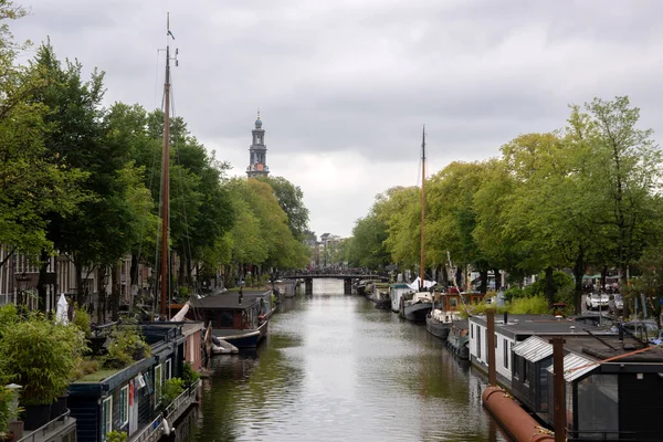 Pohled Mostu Prinsensluis Amsterdamu Nizozemsko 2021 — Stock fotografie