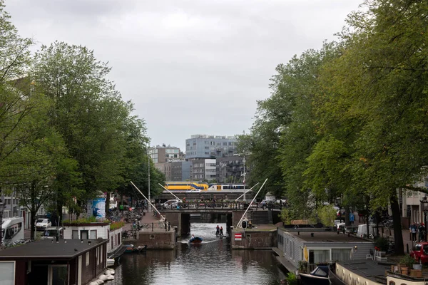 Pohled Mostu Prinsensluis Amsterdamu Nizozemsko 2021 — Stock fotografie