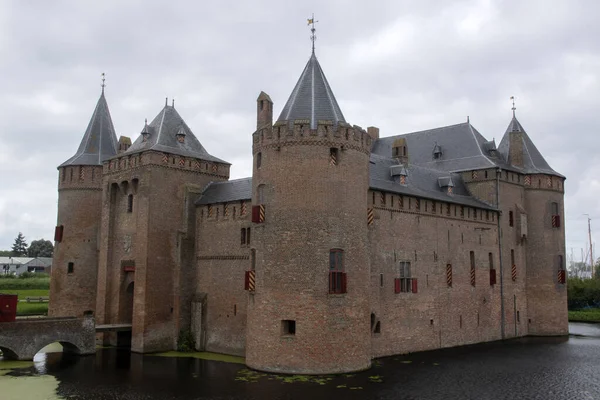 Side View Muiderslot Castle Muiden Netherlands 2021 — Stok fotoğraf
