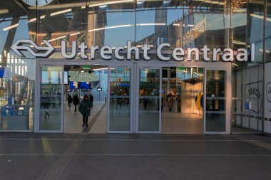 Entrance Central Station At Utrecht The Netherlands 27-12-2019