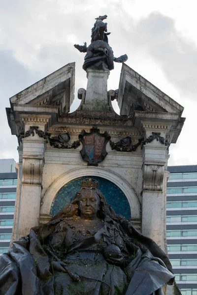 Estatua Reina Victoria Manchester Inglaterra 2019 — Foto de Stock