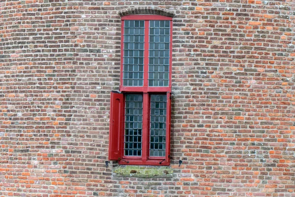 Παράθυρο Άποψη Πλευρά Στο Κάστρο Muiderslot Στο Muiden Της Ολλανδίας — Φωτογραφία Αρχείου