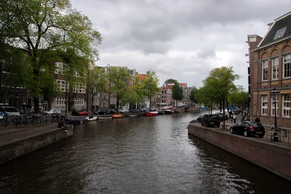 Vista Desde Puente Canal Leidesgracht Ver Canal Prinsengracht Amsterdam Holanda — Foto de Stock