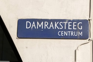 Amsterdam 'da Sokak İşareti Damraksteeg 28-1-2022
