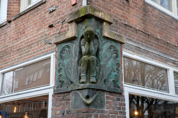 Статуя Назви Амстердамі Нідерланди 2022 — стокове фото