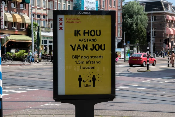 Corono Poster City Amsterdam 네덜란드 2021 — 스톡 사진