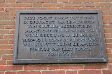 Muiderslot Şatosu 'ndaki Anma Tabelası Muiden Hollanda 31-8-2021