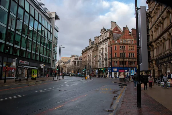 Piccadilly Street Manchester Inglaterra 2019 — Foto de Stock