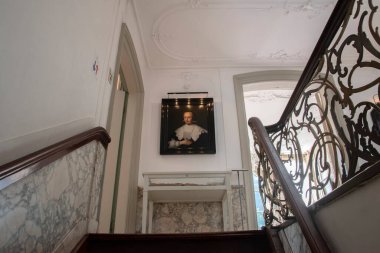 Amsterdam 'daki Van Loon Müzesi Merdiveni. Hollanda 9-92021.