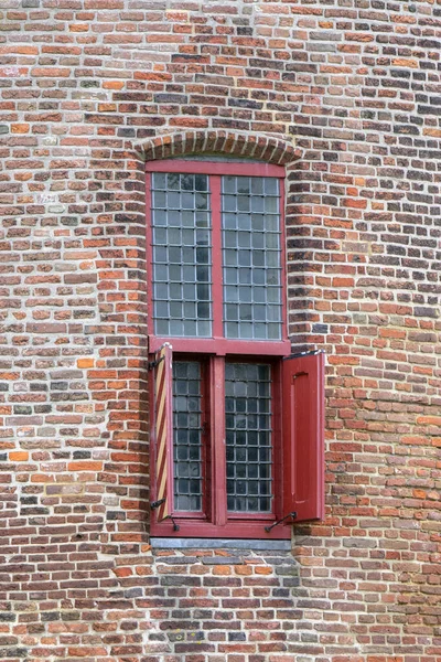 Zamknij Okno Muiderslot Castle Muiden Holandia 2021 — Zdjęcie stockowe