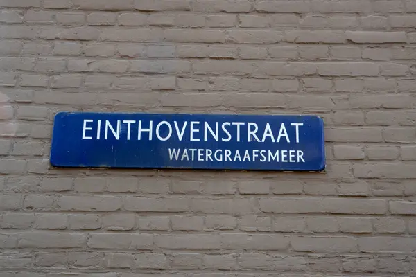 Street Sign Einthovenstraat Amsterdam Netherlands 2021 — Stock Photo, Image