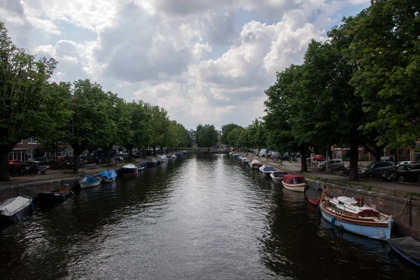 Vue Pont Anna Van Saksenbrug Amsterdam Pays Bas 2021 — Photo