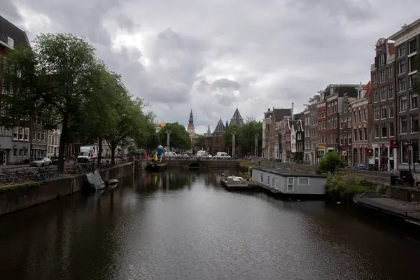 Amsterdam Daki Bantammerbrug Köprüsünden Görüntü Hollanda 2021 — Stok fotoğraf