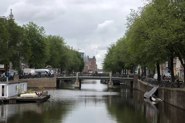 Blick Von Der Bantammerbrug Brücke Amsterdam Niederlande 2021 — Stockfoto