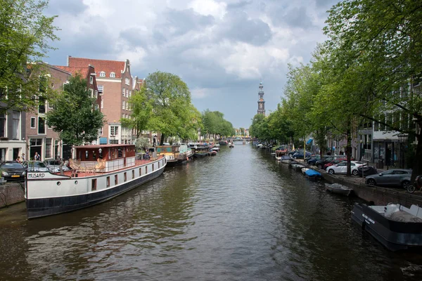 Vista Dal Ponte Berensluis Amsterdam Paesi Bassi 2021 — Foto Stock