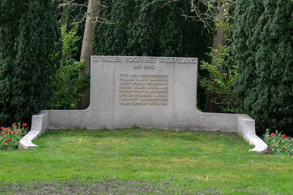 Denkmal Des Zweiten Weltkriegs Auf Dem Nieuwe Ooster Friedhof Amsterdam — Stockfoto