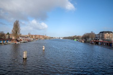 Amsterdam 'daki Berlagebrug Köprüsü' nden Görüntü Hollanda 30-1-2022