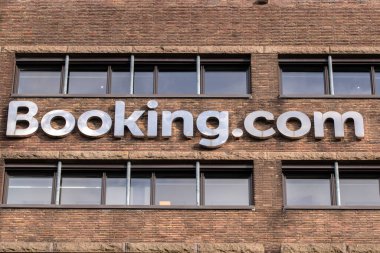 Billboard Booking.com Amsterdam 'da Hollanda 28-1-2020