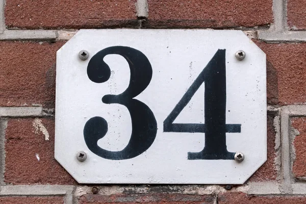 Close House Number Στο Άμστερνταμ Της Ολλανδίας 2022 — Φωτογραφία Αρχείου