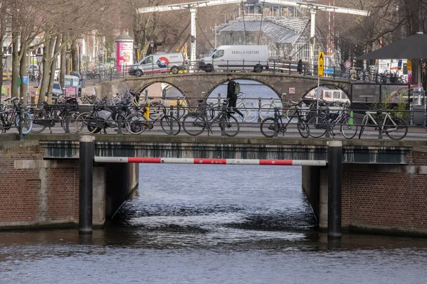 Вид Канал Эренбург Амстердаме Нидерланды 2022 — стоковое фото